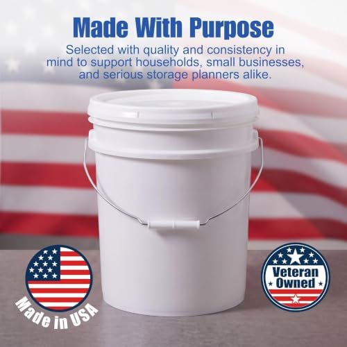 ePackageSupply 5 Gallon Bucket - Food Grade w/Lid BPA-Free,10 Pack - White - Image 6