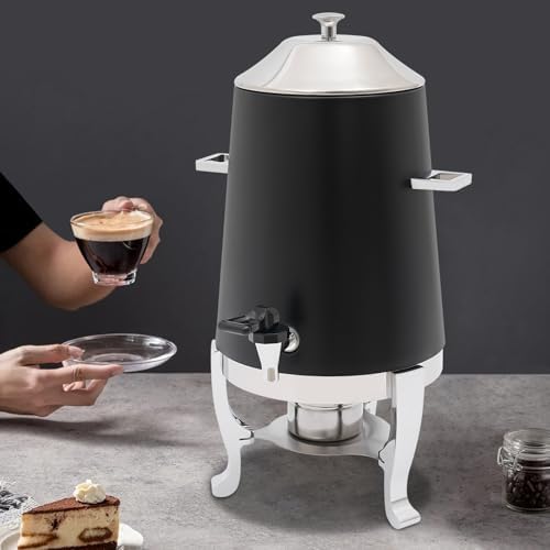 3.43Gallon Stainless Steel Hot Beverage Dispenser,Coffee Chafer Urn with Spigot&Fuel Holder,Cold&Hot Drinks Dispenser for Milk Coffee Tea Juice - Parties Catering Buffet Event (Black) - Image 7