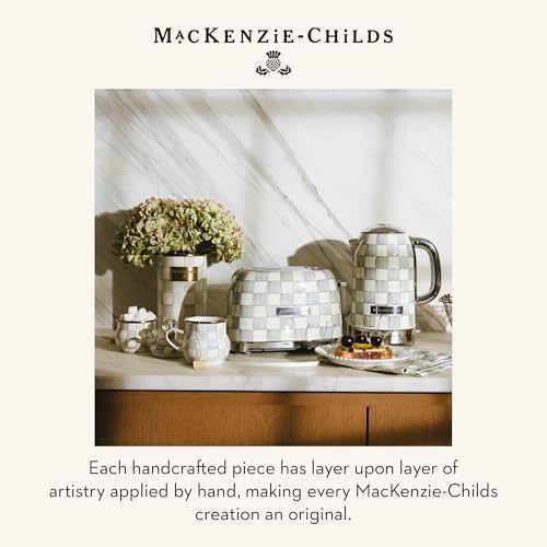 MACKENZIE-CHILDS Coffee French Press, Gray-and-White Sterling Check - Image 6