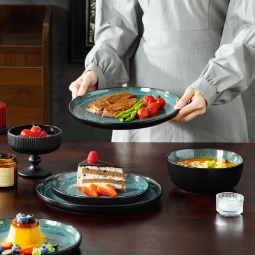 vancasso 24-Piece Gray Green Stoneware Plates and Bowls Set for 8 - Image 7