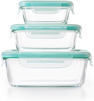 OXO Good Grips Smart Seal 12-Piece Glass Food Storage Container Set - Teal - Image 6