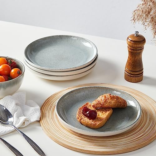 Pokini Stoneware Dinnerware Sets for 4, 12pcs Plates and Bowls Sets Dishes - Image 6