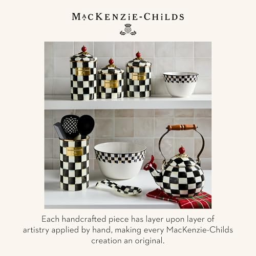 MACKENZIE-CHILDS Whistling Tea Kettle, Black-and-White Courtly Check - Image 6