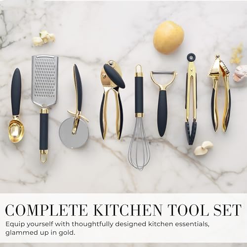 Styled Settings Black and Gold Kitchen Utensils, 8-Piece, Black & Gold - Image 7