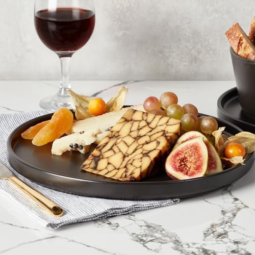 Stone Lain Celina Stoneware 32 Piece Modern Dinnerware Set, Plates and Bowls, Black Matte, Service for 8, Microwave & Dishwasher Safe - Image 6