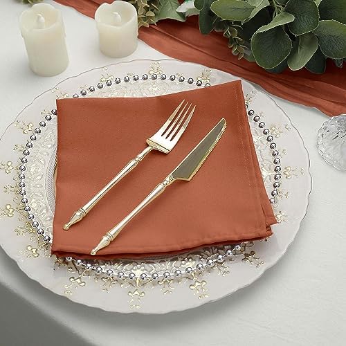 Balsa Circle 100 pcs 17-Inch Terracotta Polyester Luncheon Napkins - for Wedding Party Reception Events Restaurant Kitchen Home - Image 7