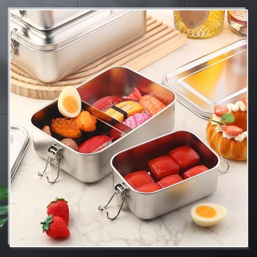 Umigy Stainless Steel Food Containers, 1200/1400/2400ml, Divided, 3 Pcs - Image 6