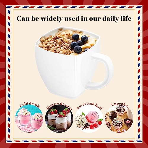 Amyhill 50 Pcs 5 oz Disposable Plastic Tea Cups with Handle, White - Image 6