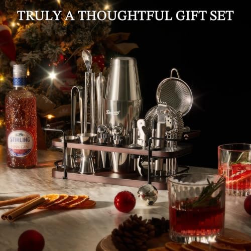 KITESSENSU Boston Shaker Set with Stand | Complete 24-Piece Bartender Cocktail Kit with All Bar Accessories - Image 7