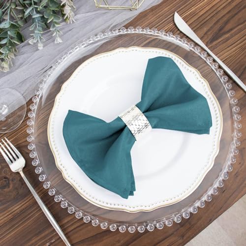 Balsa Circle 20 pcs 17-Inch Peacock Teal Polyester Table Napkins Reusable Washable Wedding Party Dinner Linens Tableware Supplies - Image 7