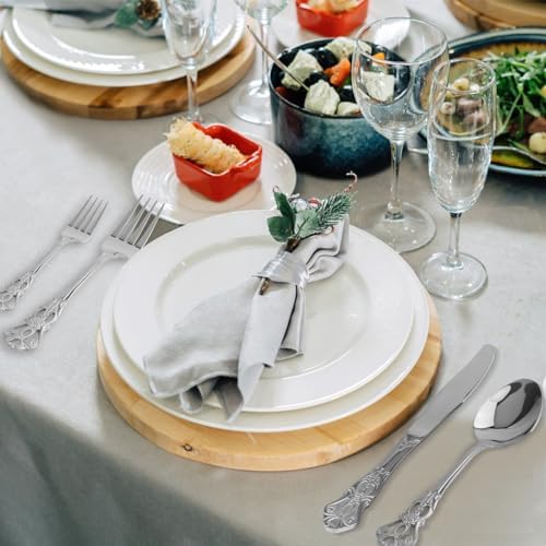 Retro Royal Silverware Set With Gift Box For 8 Cutlery Set Utensils Stainless Steel Flatware 40 Pieces MIKIWAY Kitchen Tableware Set For Gifts Festive, Dishwasher Safe, Mirror Polishing - Image 6