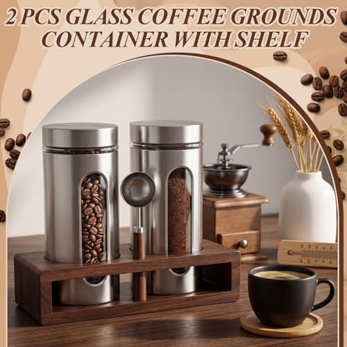 Suclain Stainless Steel Coffee Grounds Canisters Container with Shelf - Image 6
