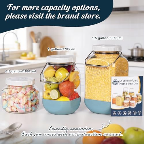 1.5 Gallon Large Glass Jar with Airtight Lid, Square, 2 Pack - Image 6