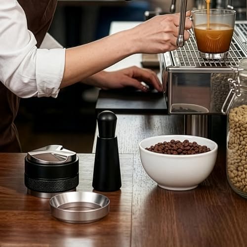 51mm Espresso Accessories Kit - 3 PCS Heavy Duty Dual Head Coffee Distributor and Tamper, WDT Tool, Magnetic Dosing Funnel - Fits Delonghi Breville 51mm Machines and Portafilter - Image 6