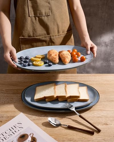 famiware Serving Platters Set of 3 Sizes - Oval, Blue - Image 6