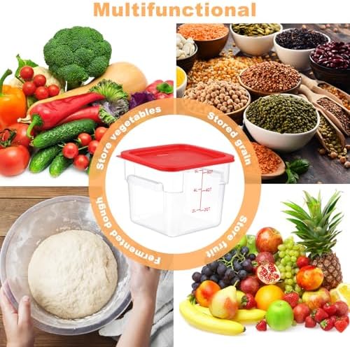 Ziliny 3 Sets 6 Qt Dough Proofing Container with Lid, Red - Image 6