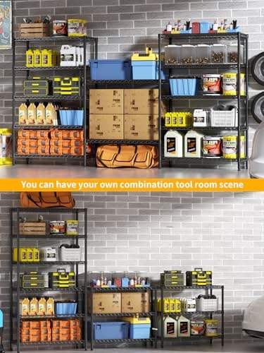 Golpart 6Tier Adjustable Storage Shelves Metal Wire Shelving Standing Shelf - Image 7