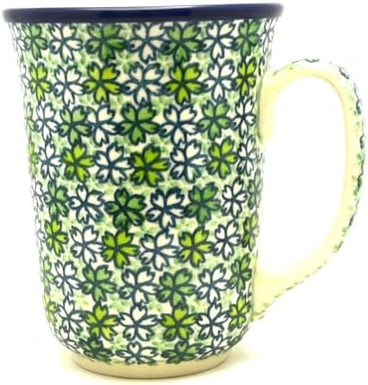 Polish Pottery Mug - 16 oz. Bistro - Jade Lattice by Polish+Pottery+Gallery