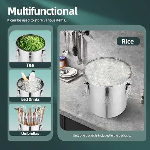 33L/5.55 Gal Stainless Steel Food Storage Container with Lid - Image 7