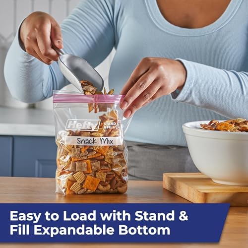 Hefty Press to Close Plastic Bags for Food Storage, Quart Size, 25 Count (Pack of 3) - Image 6