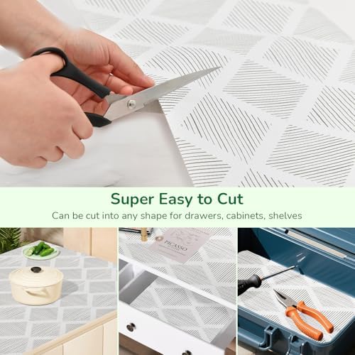 Shelf Drawer Liners for Kitchen Cabinets Non-Adhesive Gray 18In x 30FT - Image 6