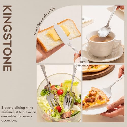 45 Piece Silverware Set for 8 with Serving Utensils, 18/10 Stainless Steel - Image 6