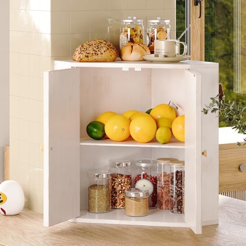 Trironsun Corner Bread Box for Kitchen Counter Double Layer Bamboo Bread Storage Container Large Capacity Bread Storage Bin Farmhouse Breadbox Organizer - Image 6