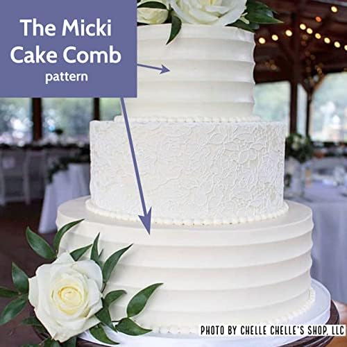 CAKESAFE Bare Necessities Cake Decorating Acrylic Disk Kit – 3 Sets - Round 4.25”, 6.25” and 8.25” Disk Sets (2 disks per size), 2-8" Icing Scrapers with 1 Scraper Edge and 3 Cake Comb Patterns - Image 6