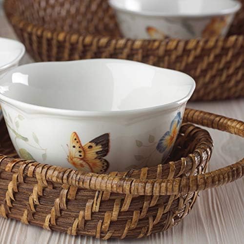 Lenox Butterfly Meadow Rattan Hors D'Oeuvres with Bowls, 2.30 LB, Multi - Image 3