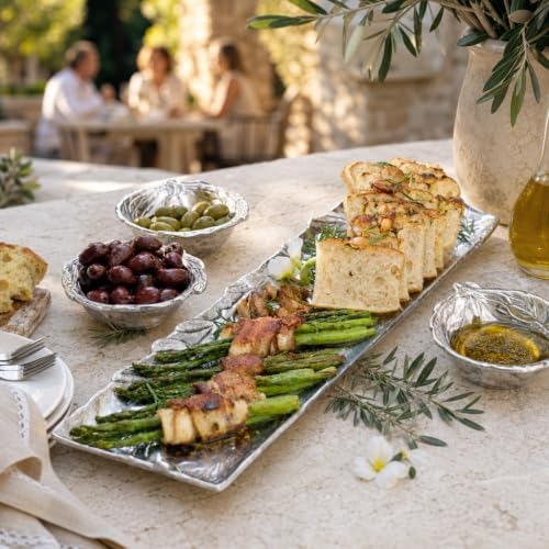 Arthur Court Olive Pattern Sand-Cast Aluminum Oblong Serving Tray 19 inch x 5.5 inch for Entertaining - Image 7
