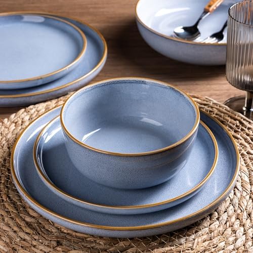 GBHOME Dinnerware Sets for 8, 24 Pieces Ceramic Plates and Bowls Set - Image 7