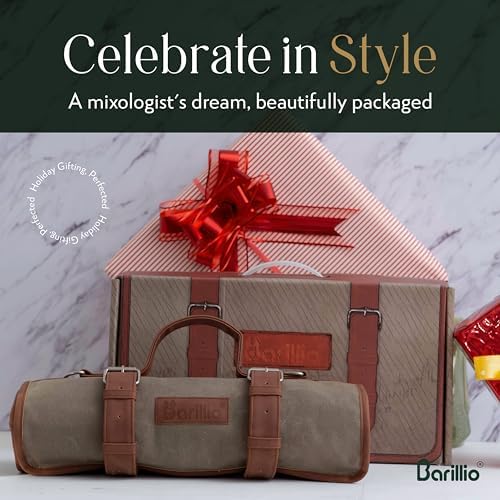 Barillio Bartender Bag (Without Tools) - Stylish, Waxed Canvas, Roll Up Traveling Bar Bag for Carrying Bar Tools and Cocktail Shaker Set with Shoulder Strap - Portable Travel Bartending Roll - Image 6
