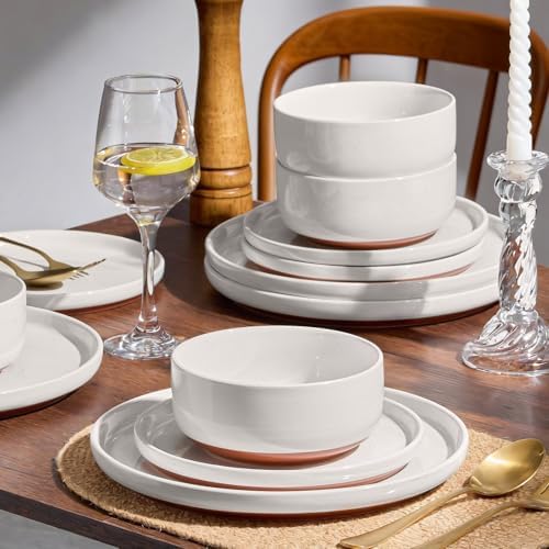 E-far Plates and Bowls Sets, 18Pcs Stoneware Ceramic Dinnerware Dishes Sets - Image 6