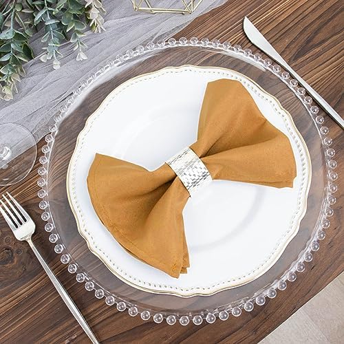 100 pcs 17-Inch Gold Polyester Table Napkins Reusable Washable Wedding Party Dinner Linens Tableware Supplies - Image 7