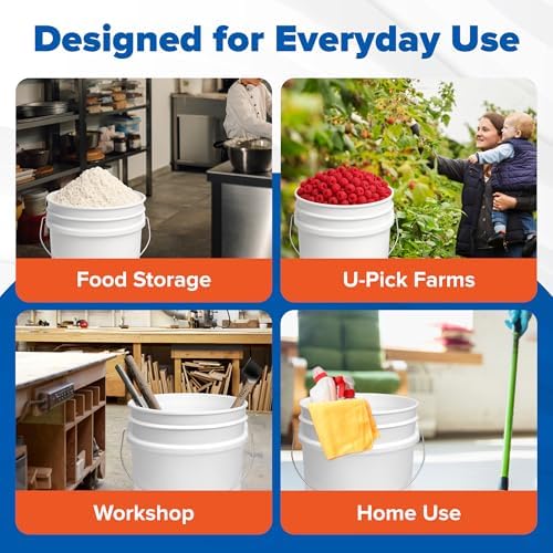 ePackageSupply 3.5 Gallon Bucket, Food-Grade w/Lid, BPA-Free, Green,6 Packs - Image 7