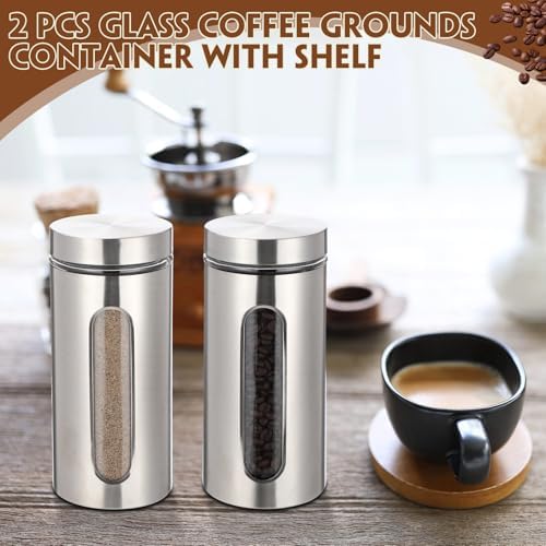 Suclain Stainless Steel Coffee Grounds Canisters Container with Shelf - Image 6