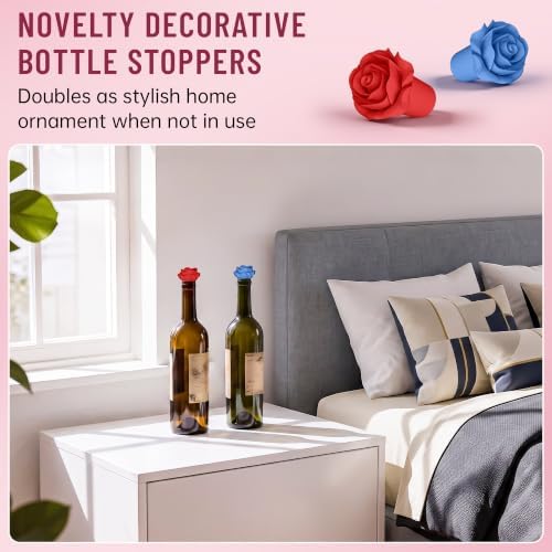 2‑Pack Silicone Wine Stoppers, Rose Shaped Bottle Stoppers - Image 6