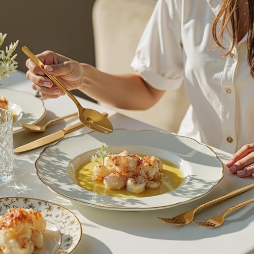KINGSTONE Gold Silverware Set, 60 Piece Flatware Cutlery Set for 12, 18/10 Stainless Steel Silverware Mirror Polished Dishwasher Safe for Home, Restaurant, Wedding, Party(Gold, 60 pieces for 12) - Image 6