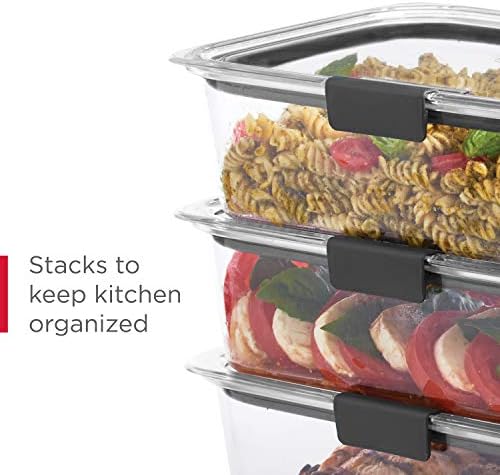 Rubbermaid Brilliance BPA-Free 3 Set Food Storage Containers with Lids, Removable Trays, Airtight, Leak-Proof, Ideal for Meal Prep, Lunch, and Leftovers - Image 6