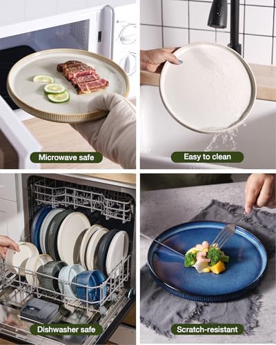 Famiware Star Ceramic Plates and Bowls Sets, 8-Piece Dinnerware Set for 4 - Image 7