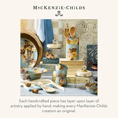 MACKENZIE-CHILDS Enamel Mug, 16 Ounces, Wild Rose Slate - Image 6