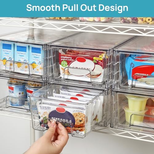 Vtopmart 10 Pack Stackable Clear Drawer with Dividers - Image 7
