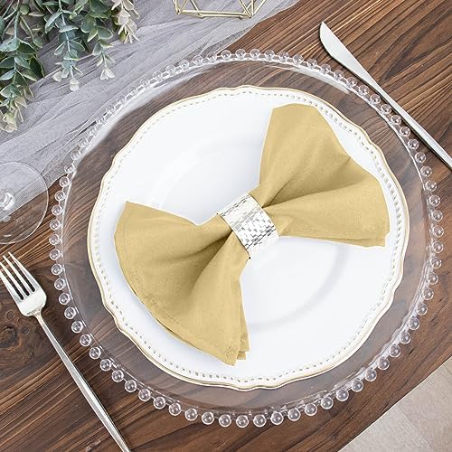100 pcs 17-Inch Champagne Polyester Luncheon Napkins - for Wedding Party Reception Events Restaurant Kitchen Home - Image 7