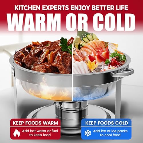 IMACONE Round Chafing Dish Buffet, 2 Pack, 5QT Chafing Dishes for Buffet - Image 6