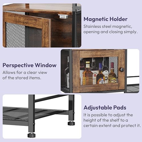 SWTYMIKI 33.31''x14.25'' Coffee Bar Cabinet - Large Farmhouse Coffee Stand Station Multi-Purpose Buffet Sideboard Cabinet with Drawers - Kitchen Bar Table for Living Room, Small Space, Espresso - Image 7