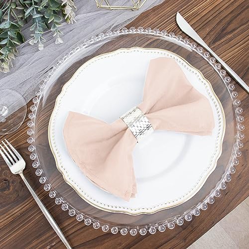 100 pcs 17-Inch Blush Polyester Table Napkins Reusable Washable Wedding Party Dinner Linens Tableware Supplies - Image 7