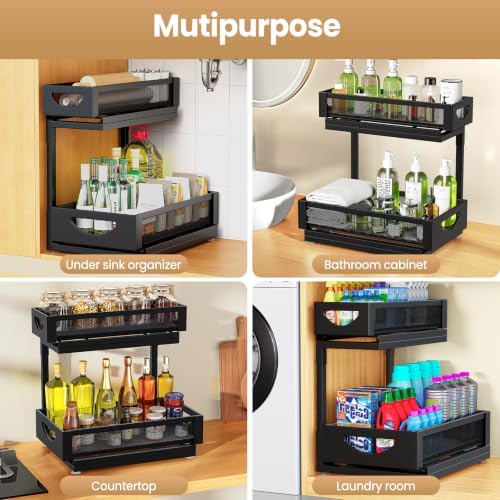 Under Sink Organizer for Kitchen and Bathroom Cabinets Pull Out Storage - Image 6
