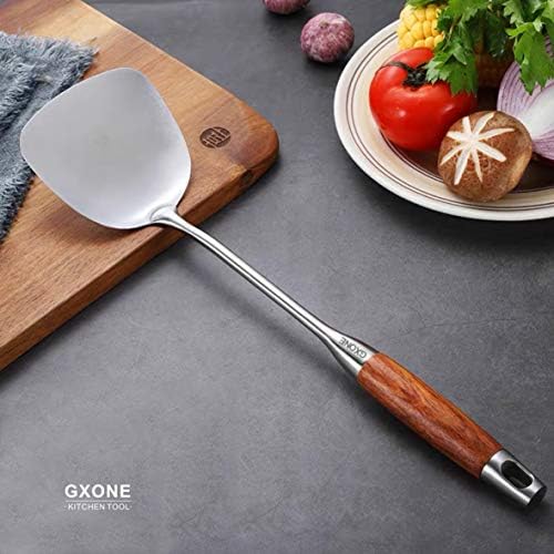 Chinese Wok Spatula, 304 Stainless Steel,with Wooden Handle, 15.7 Inch - Image 5