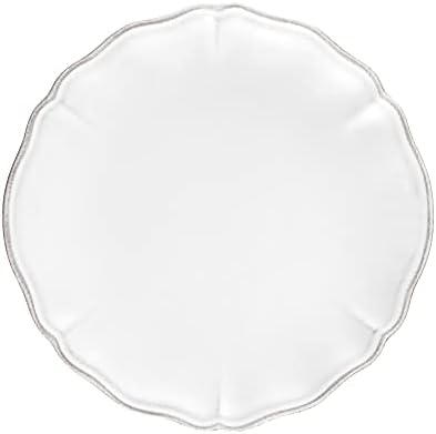Costa Nova Ceramic Stoneware 8'' Salad Dessert Plate - Alentejo Collection, White | Microwave & Dishwasher Safe Dinnerware | Food Safe Glazing | Restaurant Quality Tableware by CostaNova
