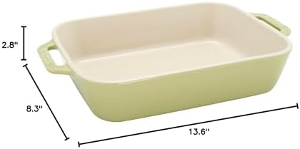 Staub Ceramic 3-pc Rectangular Baking Dish Set - Macaron Pastel Green - Image 5
